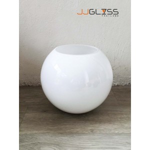 WHITE-H0039-26TC - WHITE Handmade Colour Vase